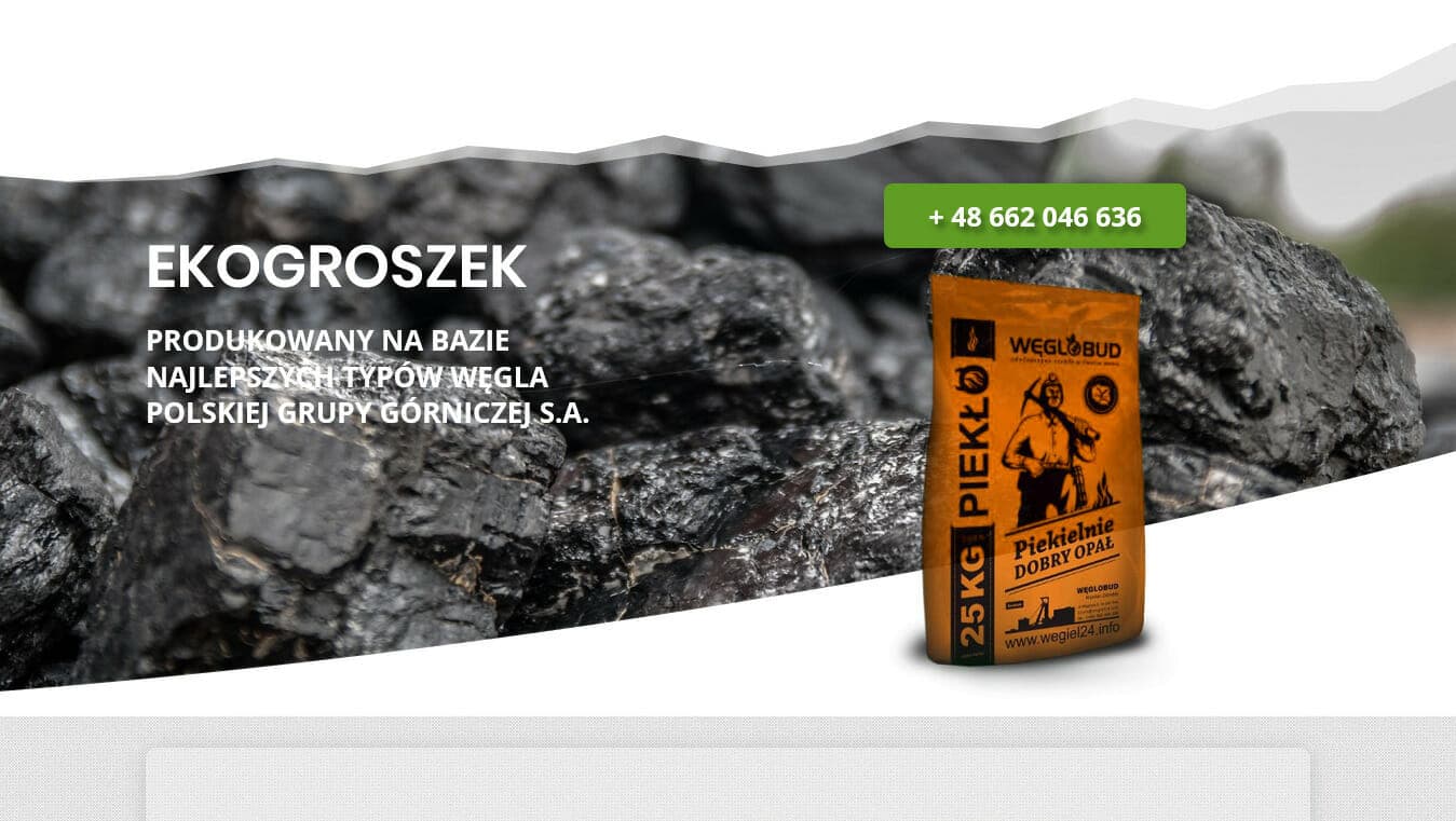 Strona składu opałowego projekt Divi