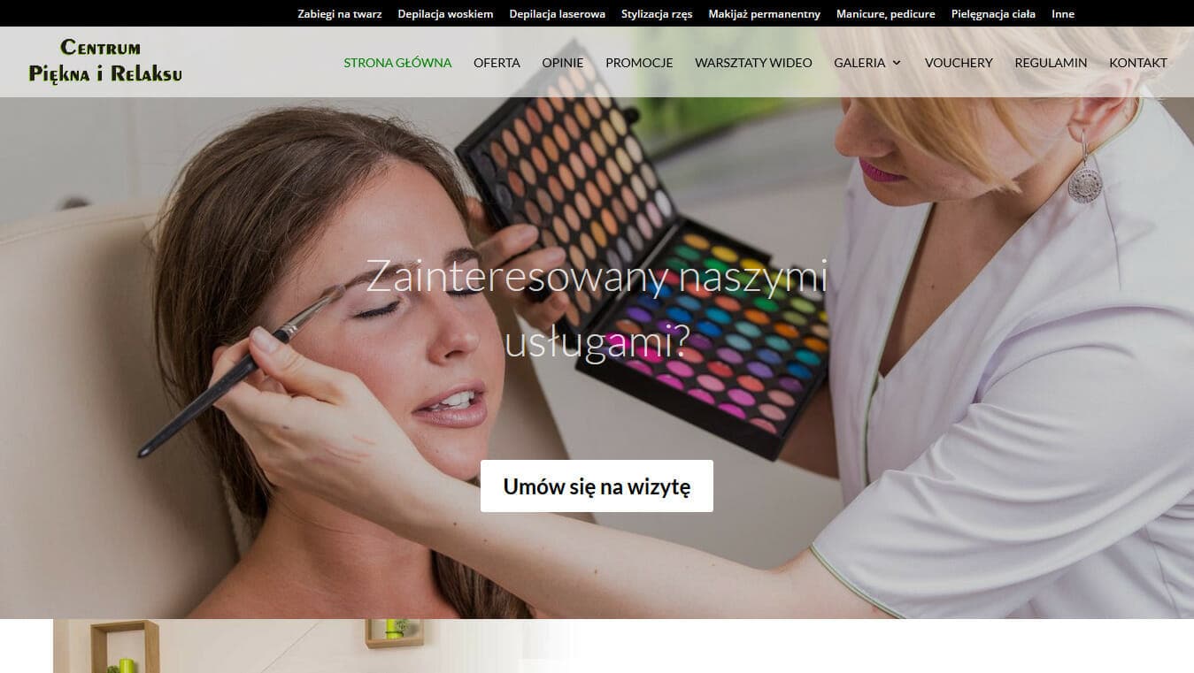 Centrum Piękna i Relaksu projekt Divi