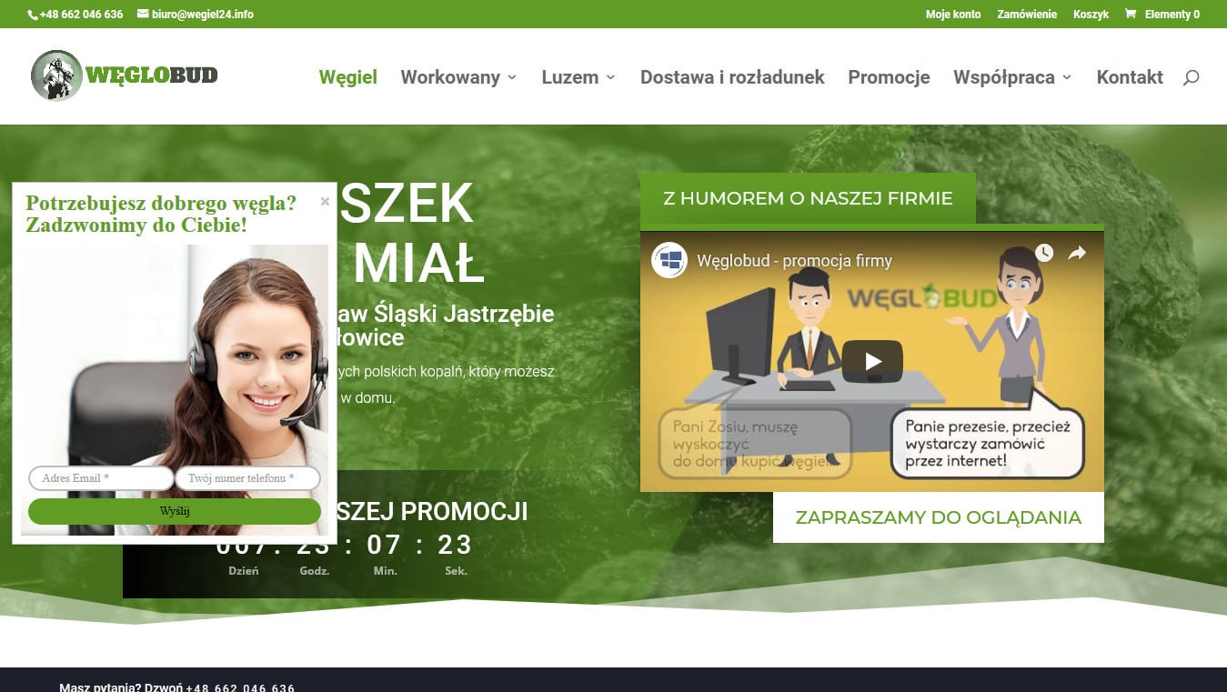 Skład opału projekt Divi